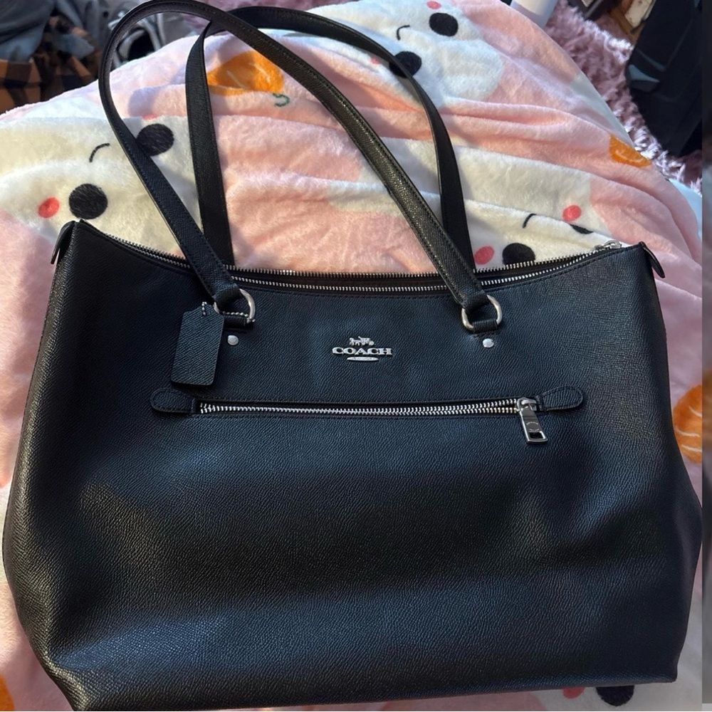 Coach Black Pebbled Leather Tote